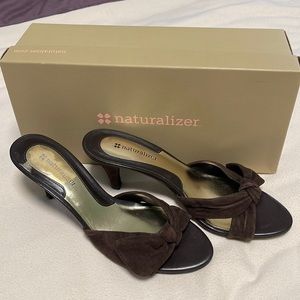 Naturalizer Pardini brown suede open-toe & heel shoes 6.5*